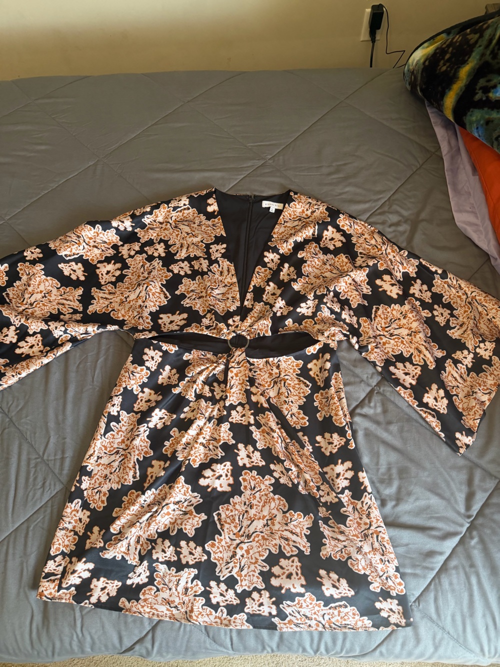 Gianni Bini Floral Print Cut out Mini Dress